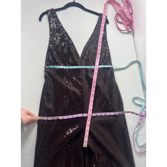 New Anthropologie Line & Dot Sequins Wide Leg Jumpsuit M Elegant Glam Holiday - Picture 11 of 12